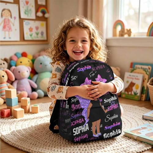 Image of Custom Backpack for Kids Personalized Girls Backpacks Set Back to School | Kid Customized Toddler Backpack for Girl with Lunch Bag Book Bag Kindergarten Prek Preschool Birthday Gifts Little Girl