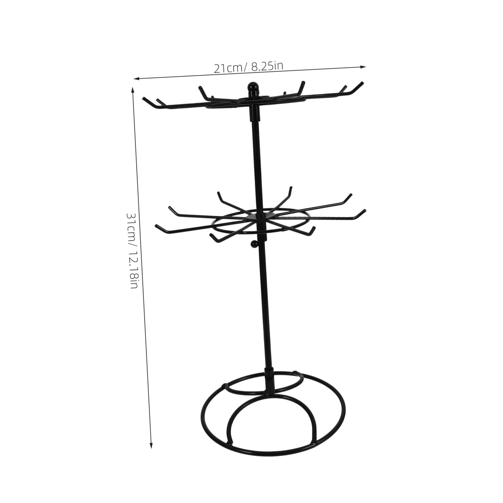 PRETYZOOM Jewelry Hanger Necklace Rotating Jewelry Stand Jewelry Display Rack Jewelry Stand Holder Spinning Display Stand Rotating Jewelry Display Stand Jewelry Rack Black Stainless Steel