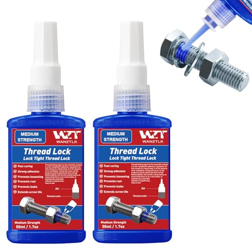 WAN2TLK 100ML Schraubensicherungslack Blau, Schraubensicherung Mittelfest, Spaltfüllung, Lock & Seal Muttern, Schrauben, Befestigungselemente und Metalle (Threadlocker, Thread Lock Blue)