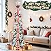 REZUCREY 6Ft Prelit Pop Up Christmas Tree with Lights, Collapsible Artificial Christmas Tree Decorations, Foldable Pre Decorated with Ribbon, Bows, Balls, Indoor Outdoor Holiday Party Xmas Decorations