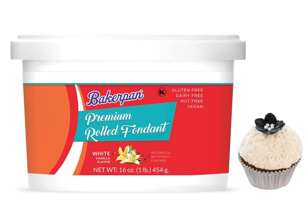 Premium Rolled White Fondant for Cake Decorating - 1 Pound, Vanilla Flavor