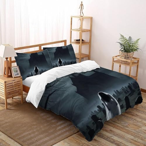 Housse de couette avec fermeture éclair pratique en microfibre douce 3D