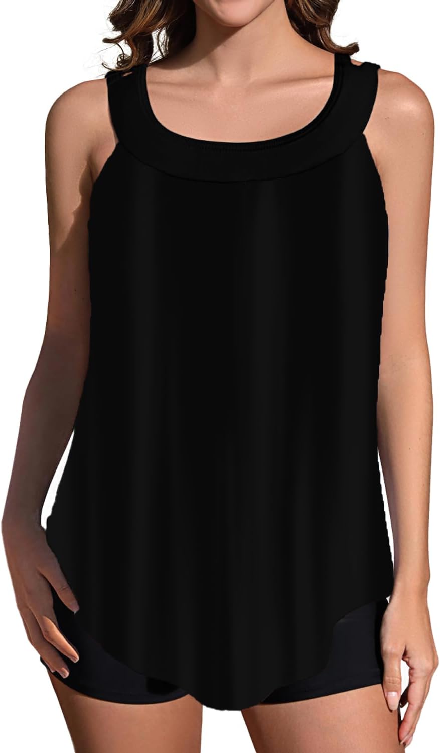 Rekita Flowy Tankini Bathing Suits for Women Swimsuits Tankini Sets for Two Piece Swimwear