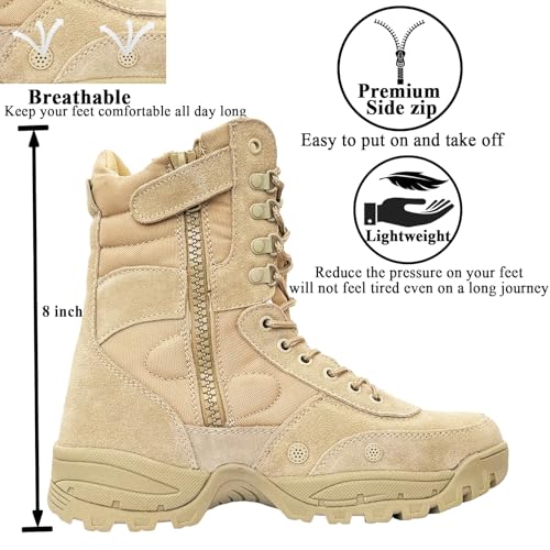Man Tactical Military Boots Black Men's Shoes Desert Combat Army Outdoor Hiking Shoes Side zipper3