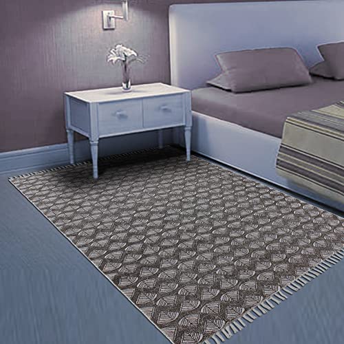 Tapis de couloir en coton tissé main au design géométrique chic