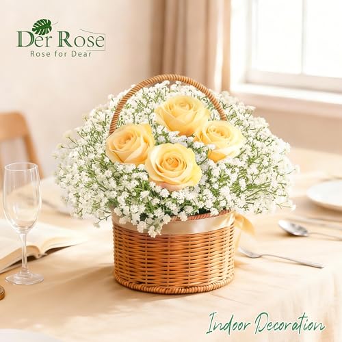 Der Rose 18Pcs Babys Breath Artificial Flowers Faux Gypsophila Stems, Real Touch Silk Fake White Babys Breath Flowers Artificial Bulk for DIY Wedding Table Centerpieces Home Party  image 1