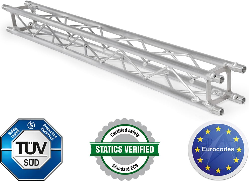 Naxpro-Truss FD 14 Traversensystem 200 cm Aluminium und Stahl Pulverbeschichtet Silber Modern