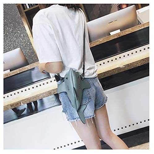 QZUnique Dinosaur Shark Shoulder Bag for Women 3D Animal Novelty Purse Zipper Crossbody Handbag Clutch Messenger Bag for Girl4