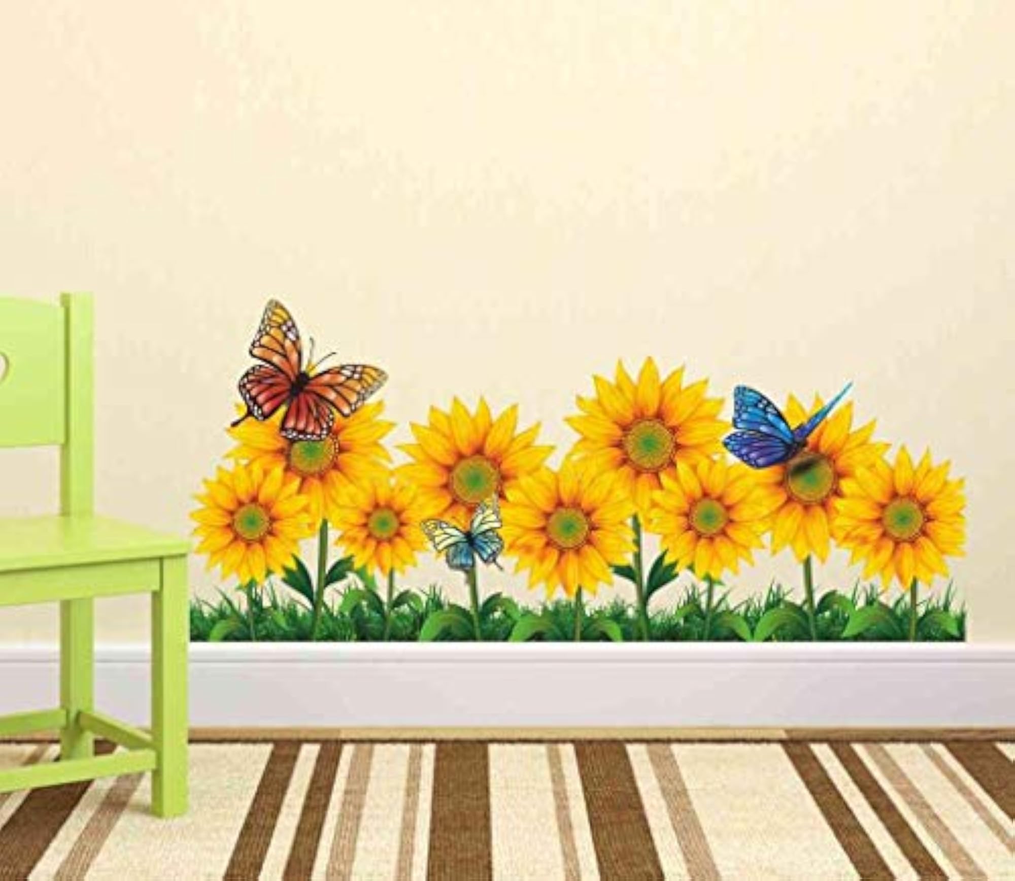 Sunflowers Waistline Skirting Border Wall Sticker