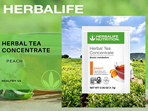 Herbalife Teapack Herbal Tea Concentrate: Peach Flavor 35 Packets (1.7G), On The Go, Natural Flavor, No Artificial Sweeteners, Gluten-Free #TOP2