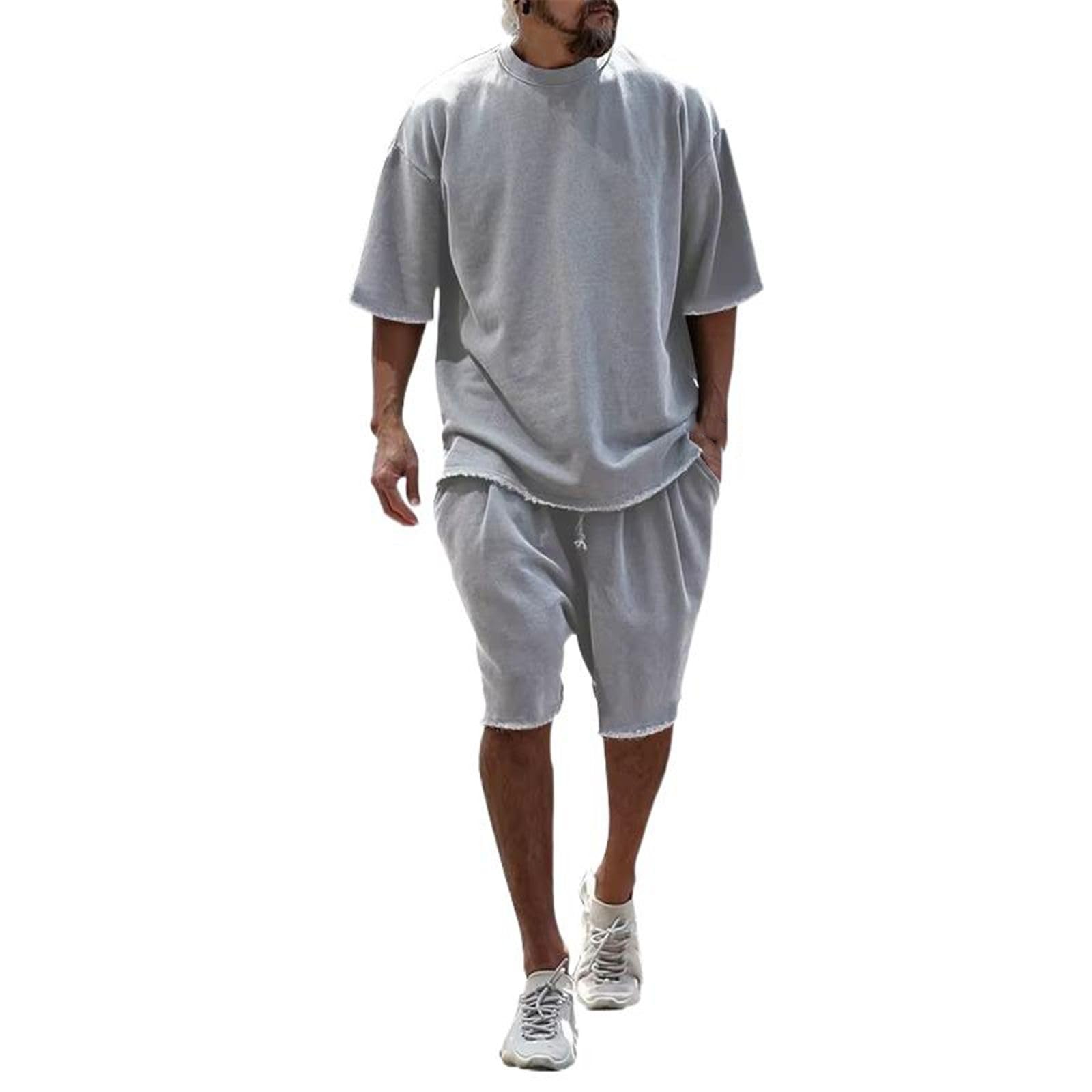 Set da uomo pantaloncini da allenamento, camicia a maniche corte e pantaloncini vestibilità larga