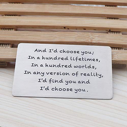 Stainless Steel Engraved Wallet Inserts, Husband Boyfriend Gifts for Anniversary Birthday, Metal Wallet Card for Men Him4