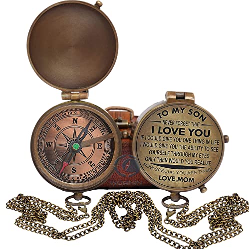 WOANIN Kompass mit Etui/Geschenk für den Sohn/an meinen Sohn Geschenk/Mutter zu Sohn (Sohn von Mutter) Cover