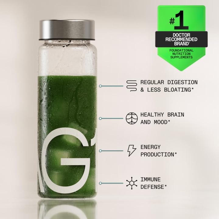 AG1 Greens Powder Supplement | Improve Gut Health | Multivitamin, Probiotic, Gluten Free, Vegan and Keto Friendly | 75 Vitamins (Athletic Greens) - 2 Pack, Classic Formula (30 Servings Per Pouch) - Image 3