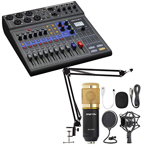 Zoom LiveTrak L-8 Portable Mixer, ZINGYOU Microphone Bundle