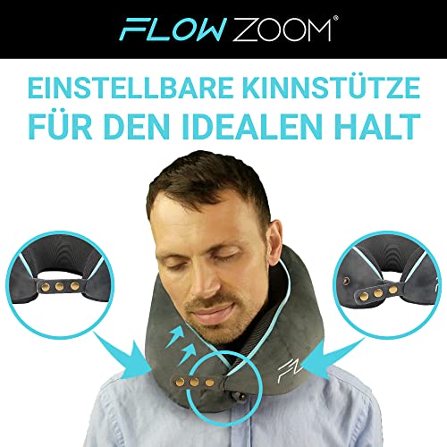 FLOWZOOM® Comfy Nackenhörnchen Nackenkissen Flugzeug & Auto Reise-Kissen aus Memory-Foam mit schmalem Rückenteil… – Bild 4