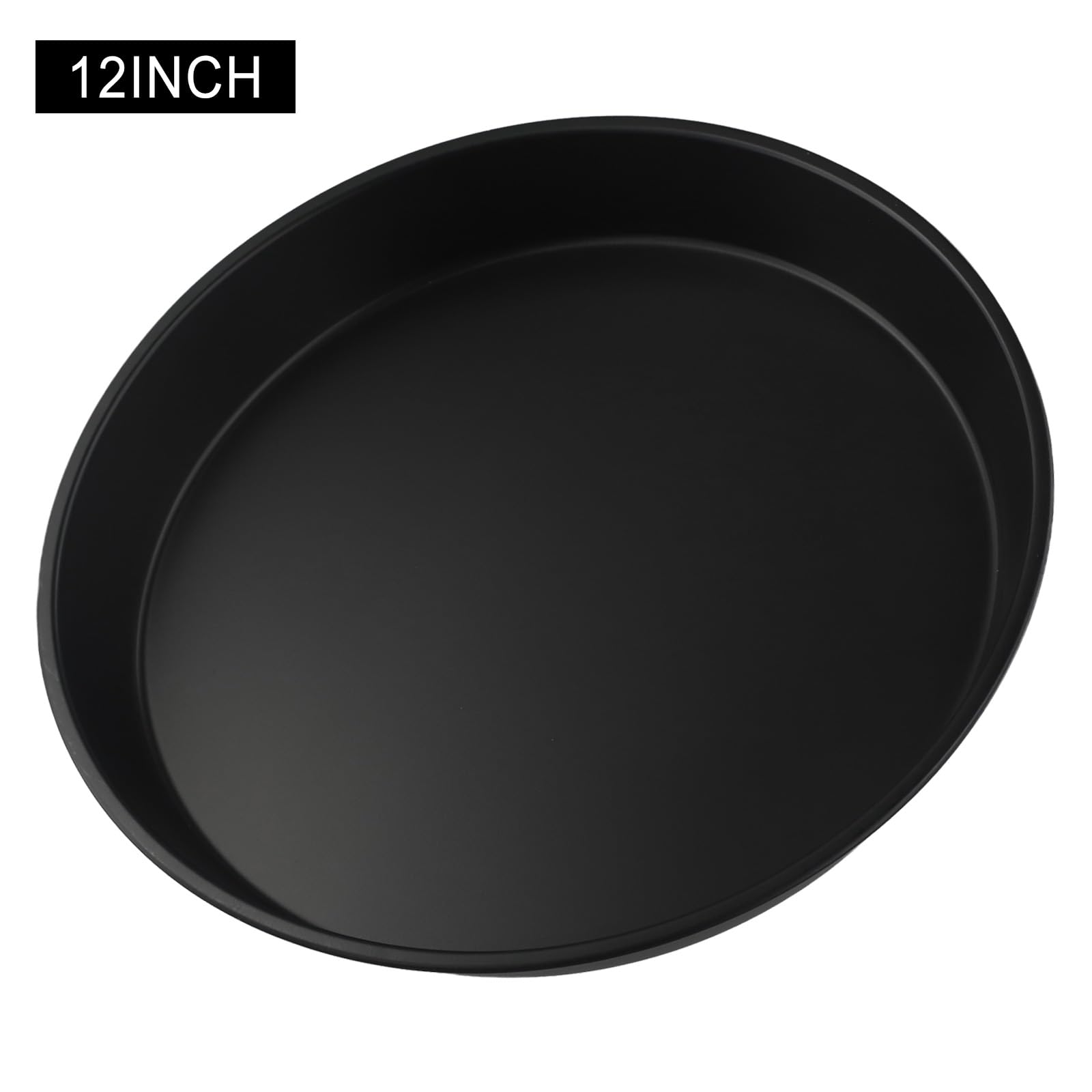 Cloudpower 12 Inch NonStick Microwave Oven Pan, Cook Tray Dish, Stainless Steel Black Pizza Pans, Toaster Oven Pizza Trays For Baking Prepping