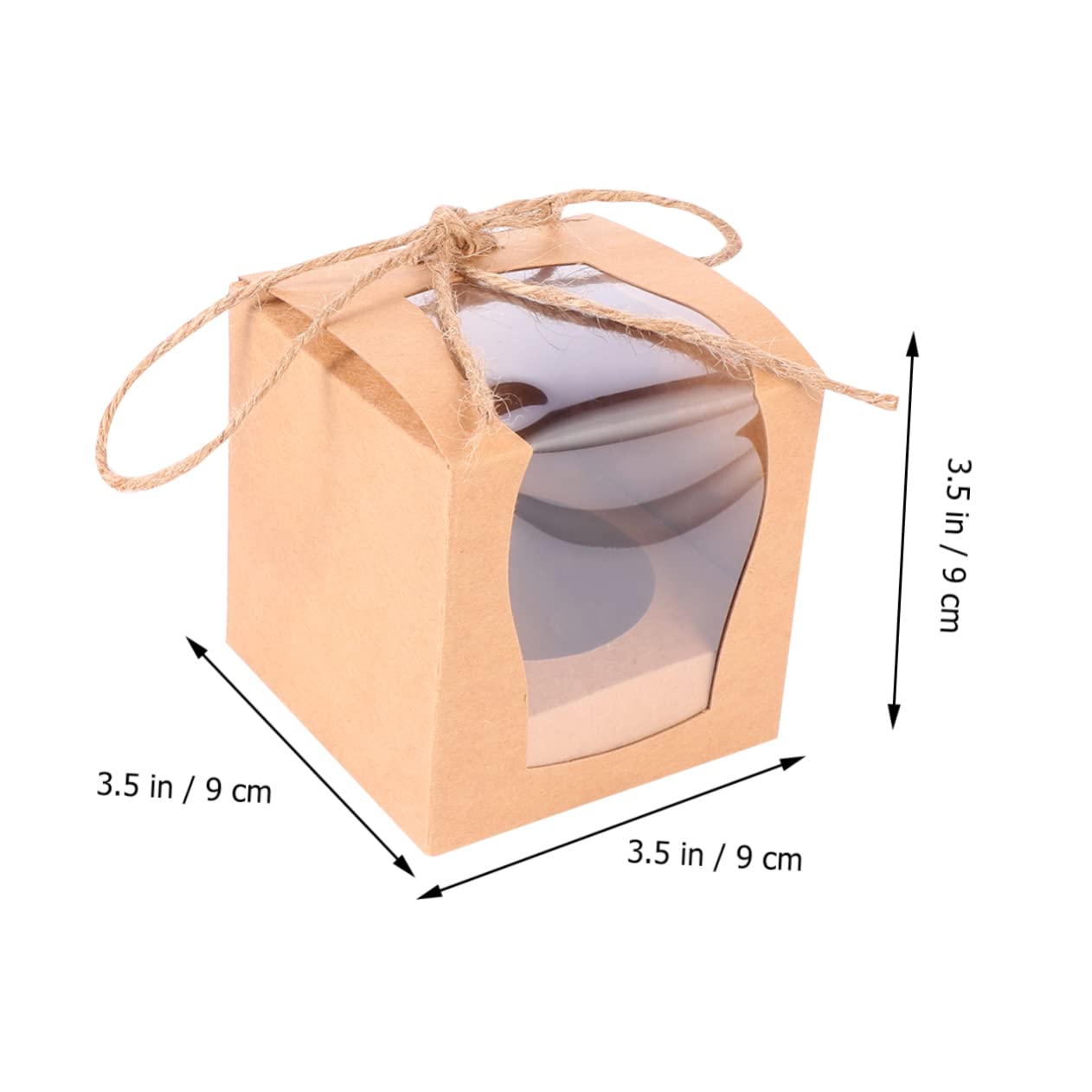 Cabilock 10pcs Paper Cupcake Boxes Window Baked Goods Boxes for Wedding Birthday Party