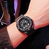 SMAEL Fashion Transparent Band Blue Shell Sport Quartz Watches Digital with Stopwatch Alarm Waterproof Casual Electronic Dual Time Wristwatch