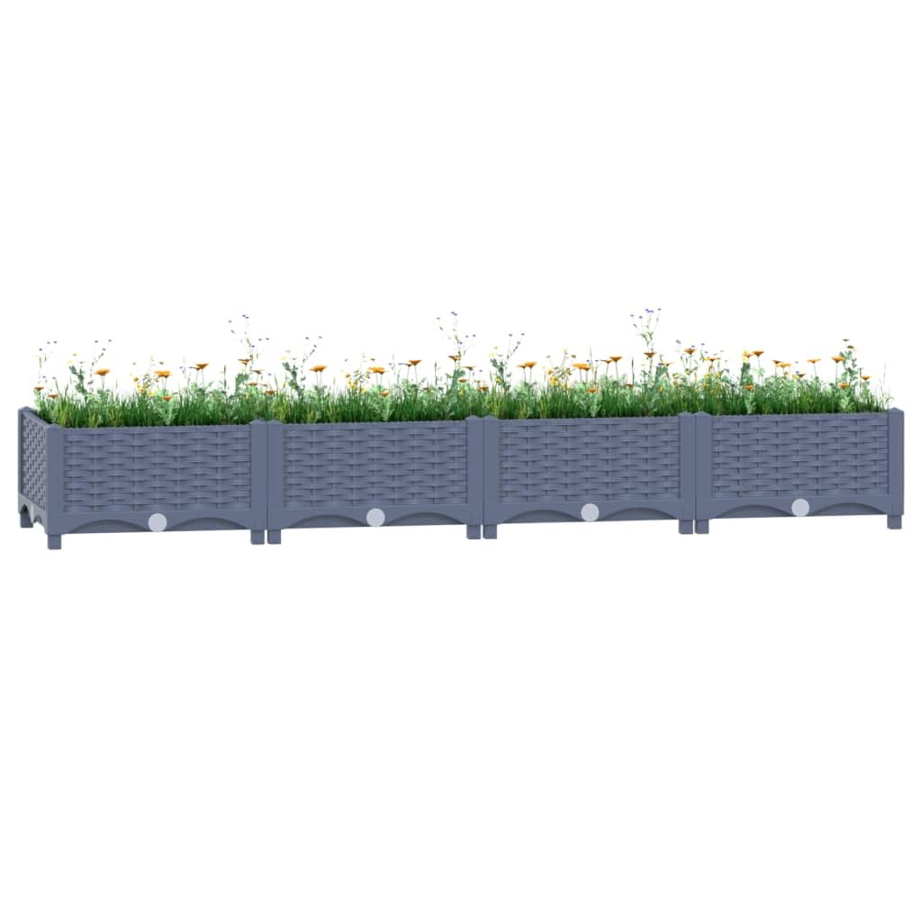 Jardinière surélevée polypropylène grand bac à fleurs extérieur 160cm