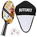 Butterfly Timo Boll Gold - Juego de raquetas de ping pong (incluye funda y 3 pelotas ITTF G40)