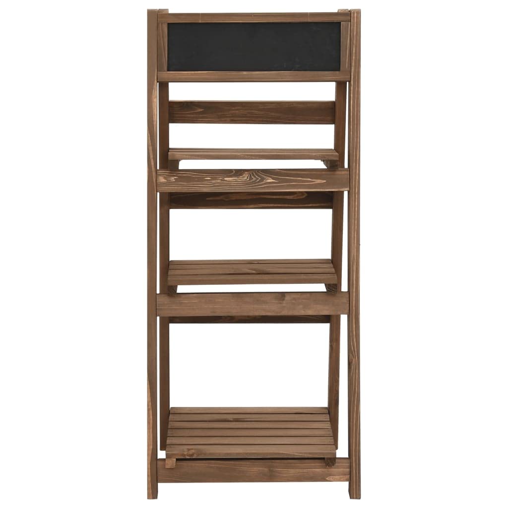 Supporto per fiori a 3 livelli, 40 x 30 x 90 cm, in legno di abete massiccio | Scaffale per piante con 3 ripiani, lavagna per appunti, senza montaggio, per interni