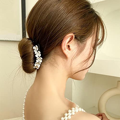 Miniatura 6 de Moños hábiles de flores de perlas para el cabello, moños hábiles torcidos para el cabello, herramienta de peinado para el cabello, rizador de pelo