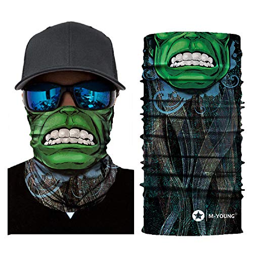 Image of Skull Face Sun Mask Half,Bandanas,Neck Gaiter, Headwear, Headband for Fishing, Hunting,Yard Work