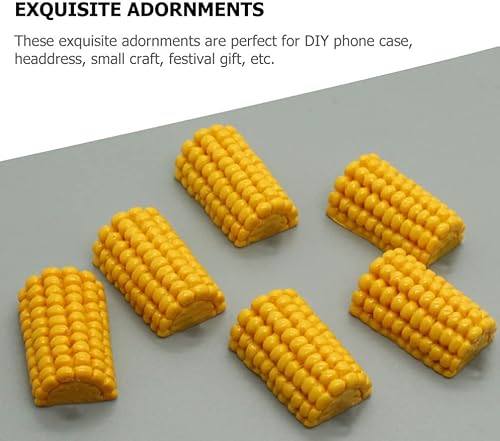 Miniatura 7 de YARNOW 20 piezas de rebanadas de maíz artificiales, pequeños adornos de imitación de corte de maíz de 0.73 x 1.1 pulgadas, adornos de mazorca de