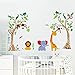 decalmile Animal Tree Wall Stickers Monkey Giraffe Elephant Kids Wall Decals Baby Nursery Kids Room Wall Decor (Finished Size: 47