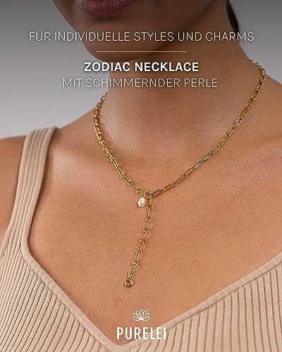 Purelei Halskette Damen Edelstahl – Wasserfeste, verstellbare Zodiac Kette 50 cm – Eleganter Damenschmuck, astrologischer Anhänger… – Ansicht 2