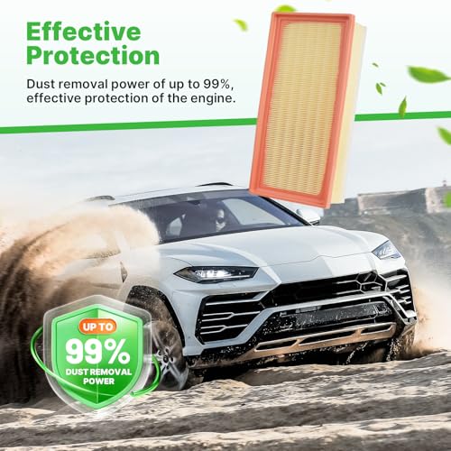 Image of Engine+Cabin Air Filters Fit for 2009-2016 Audi A4 | 2009-2016 A4 Quattro, 2013-2016 Audi A4 allroad, CF11179, CA10522, 99% Filtration Efficiency, Easy Install, Right Size
