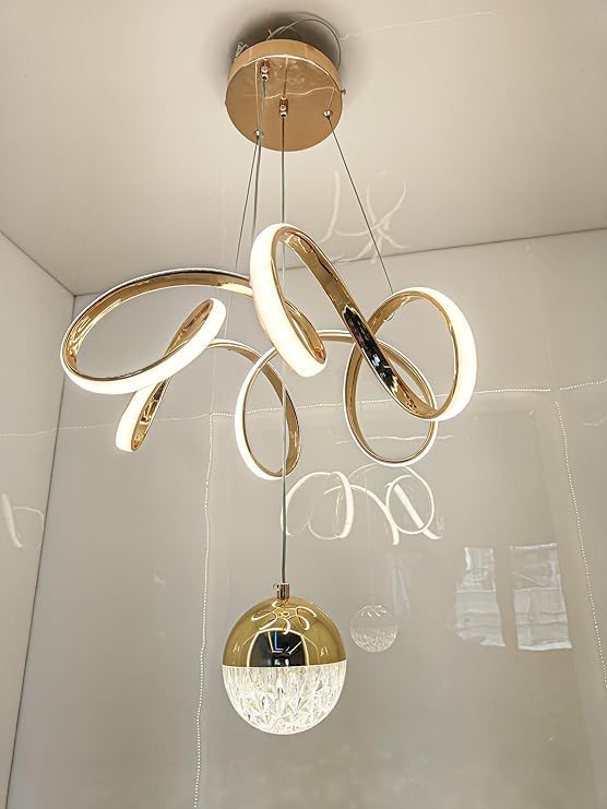 Image of Fiberglass Vortex Contemporary Chic Profile Pendant Light - LED Hanging Fixture Ideal for Residential and Professional Spaces