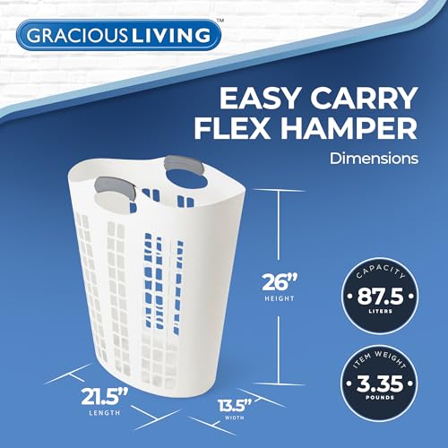 Gracious Living Laundry Basket White thumbnail 2