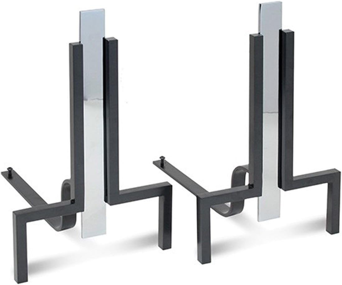 Pilgrim Polished Nickel Stapleton Fireplace Andirons