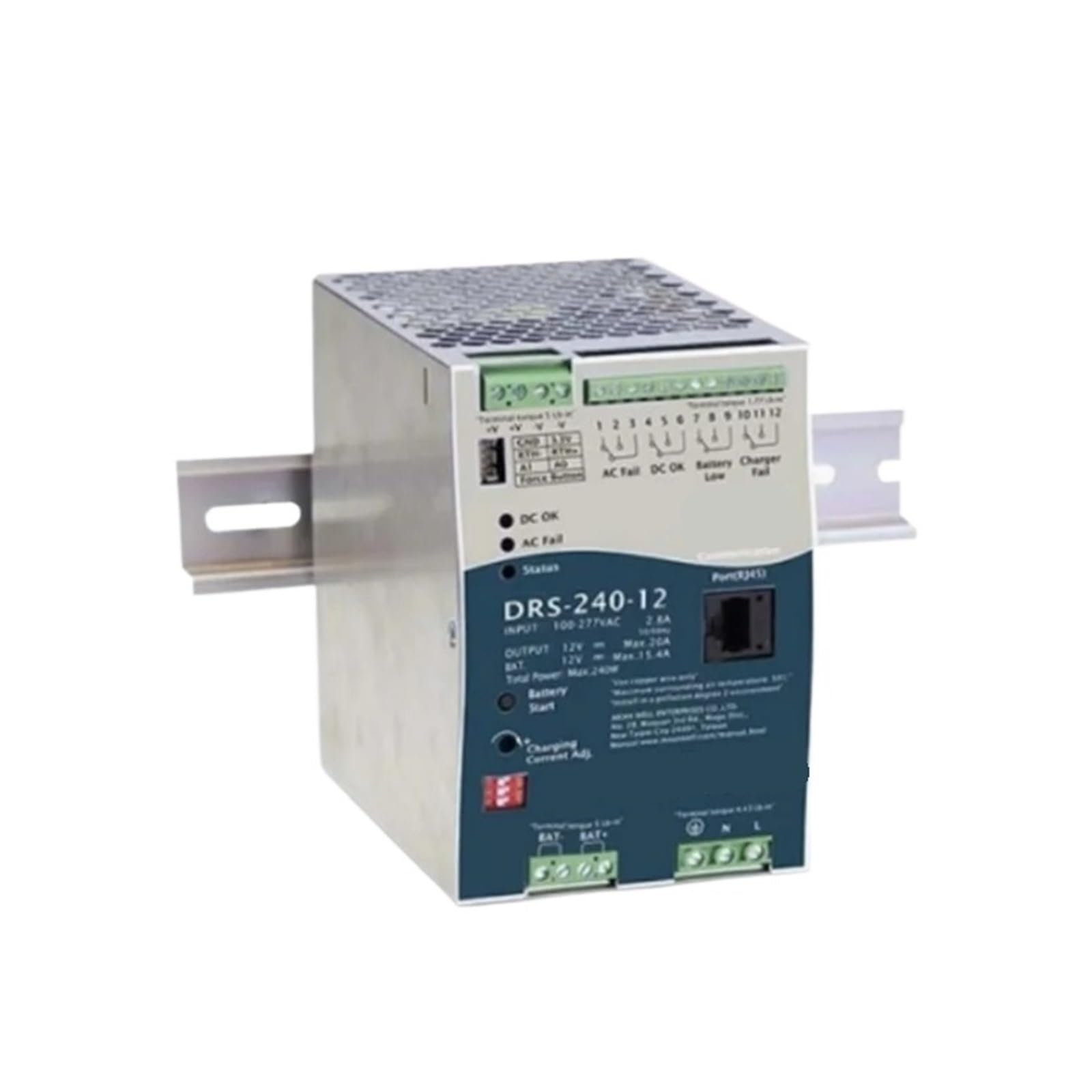 DRS-240-12 alimentation 12V 15,4A à haute efficacité thermique