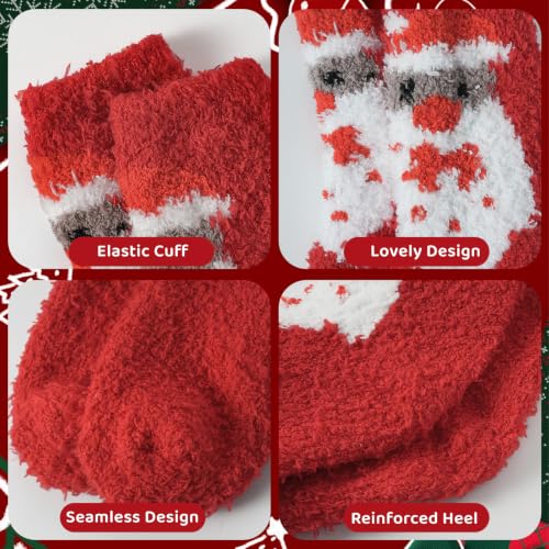 Pleneal Fuzzy Socks for Women, Winter Cozy Slipper Fluffy Christmas Socks | 5 Pairs Womens Soft Xmas Holiday Slipper Fuzzy Socks, Cute Funny Sock Christmas Stocking Stuffers for Lounging Sleeping Home - image 6