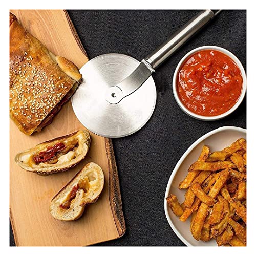 Image of Oc9 Stainless Steel Cooking Tong, Roti Chimta & Wheel Pizza Cutter Cutter for Kitchen
