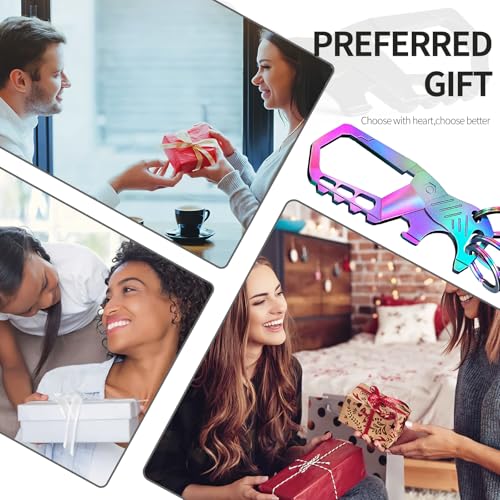 Image of Heavy Duty Keychain,Car Key Keychains,Bottle Opener Carabiner,Stylish Family Keychain with Bottle Opener and 3 Keyring (Multicolor)