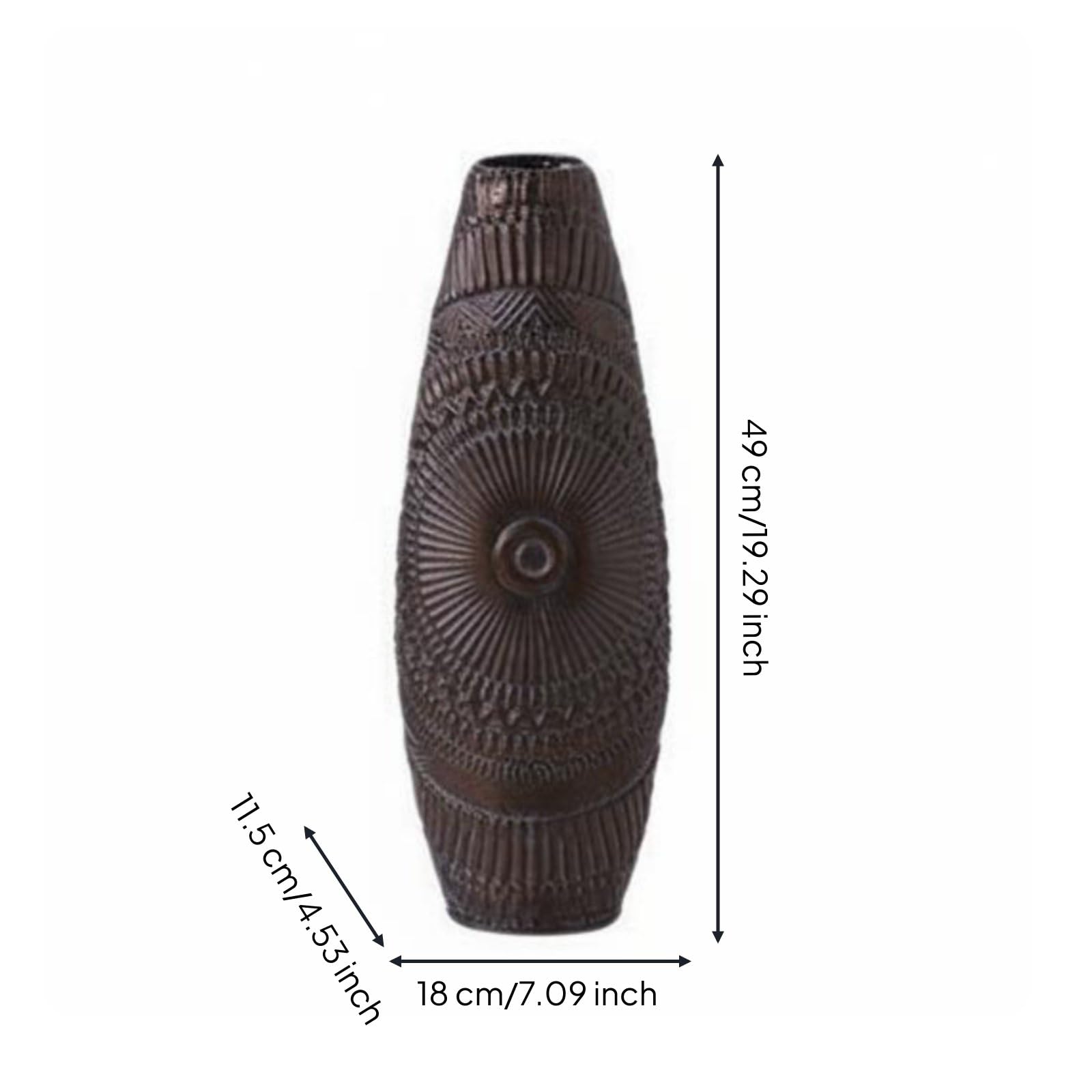 Vaso Stile Gotico Vaso d'Arredo Decorativo Silhouette a Struttura Alta Incisioni Artistiche Metallo con Patina Look d'Epoca Adatto per Mensole Tavoli Cerimonie di Nozze, A3477