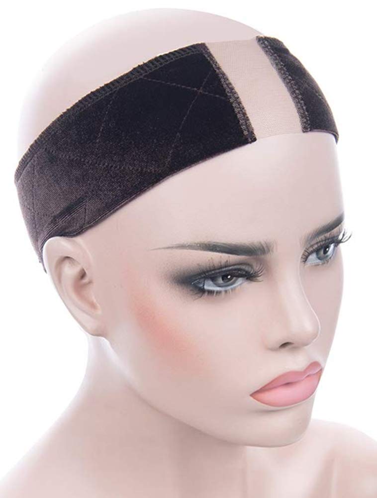 Lace Parting Wig Grip New Choose, Hairstyle Headband, Hold Wig; Adjustable Elastic Velvet Hair Band and Lace - Better Materials, More Comfortable, Durable and Non-slip, Brown; WB1BW
