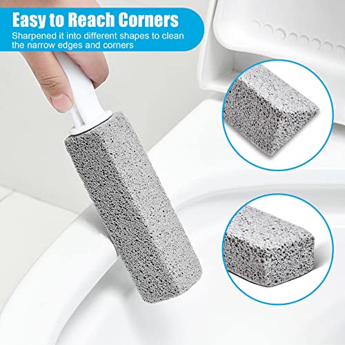 Image of Pumice Stone Toilet Bowl Cleaner with Handle - Pumice Stone for Toilet Cleaning - Stain Remover - Also Cleans Limescale, Hard Water Rings, Tiles, Iron and Rust, Household Cleaning 2 Pack