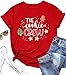 Christmas Shirts for Women The Cookie Crew Christmas T Shirt Cute Xmas Tree Tee Gingerbread Baking Tops(C-Red3,M)