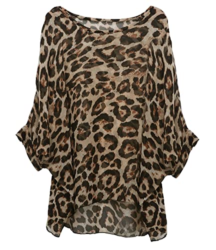 Rokou Women Chiffon Blouse Floral Batwing Sleeve Beach Cover Loose Tunic Shirt Tops