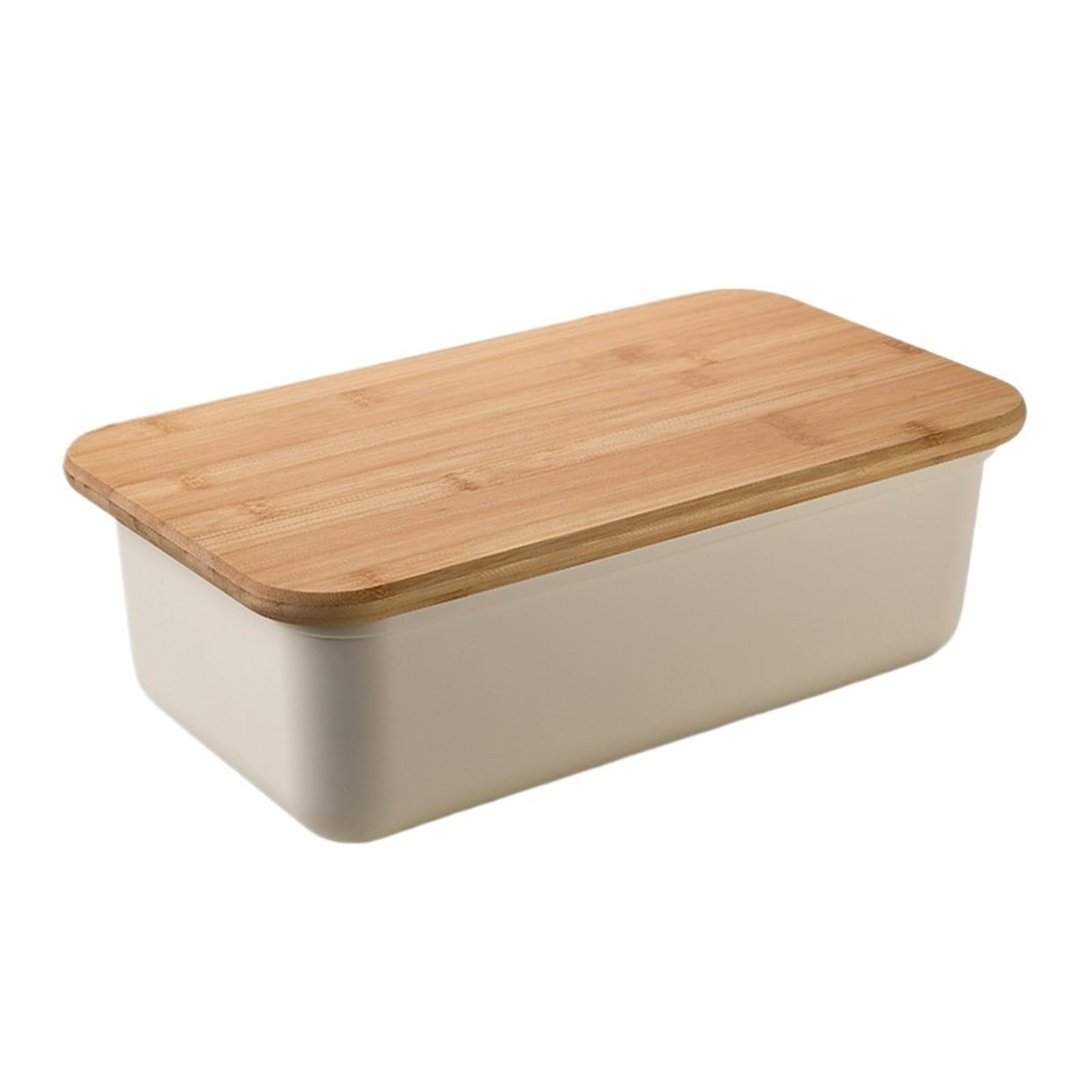 Scatola Bento In Legno 1 pz scatola di immagazzinaggio del pane contenitore dessert snack cestino for alimenti con coperchio for la cucina domestica(Rectangle)