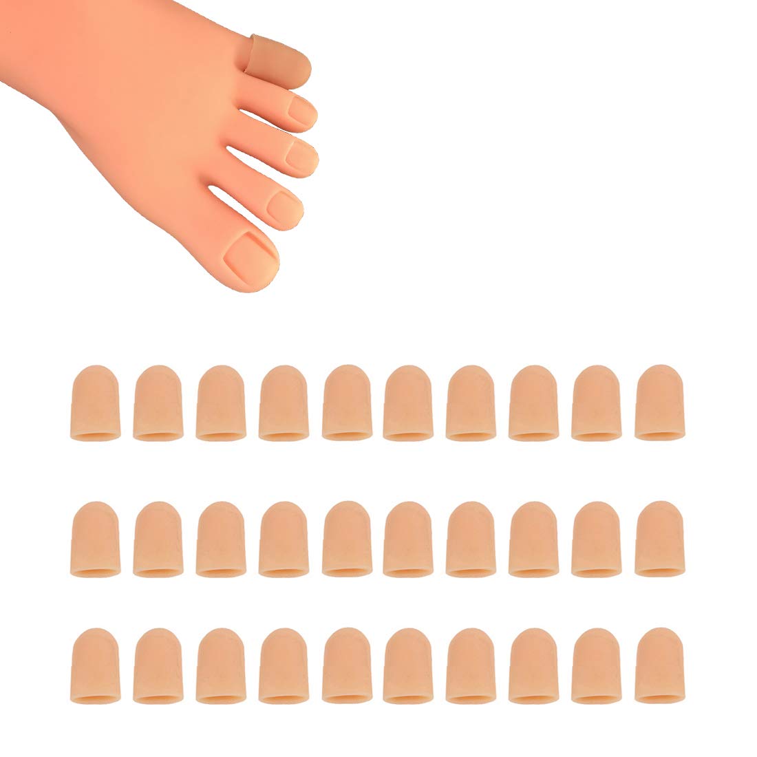 30 Pieces Toe Caps for Little Toe, Toe Protector Toe Covers for Pinky Toe, Protect Toe from Rubbing, Ingrown Toenails, Blisters, Corns and Other Painful Toe Problems