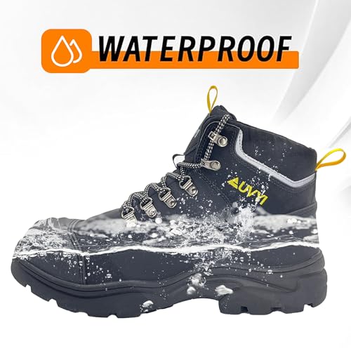 Waterproof Work Boots For Men - Steel Toe Boots Comfortable Safety Wide Toe Shoes for Men, Slip Resistant botas de trabajo para hombre Work Shoes for Industrial & Construction2