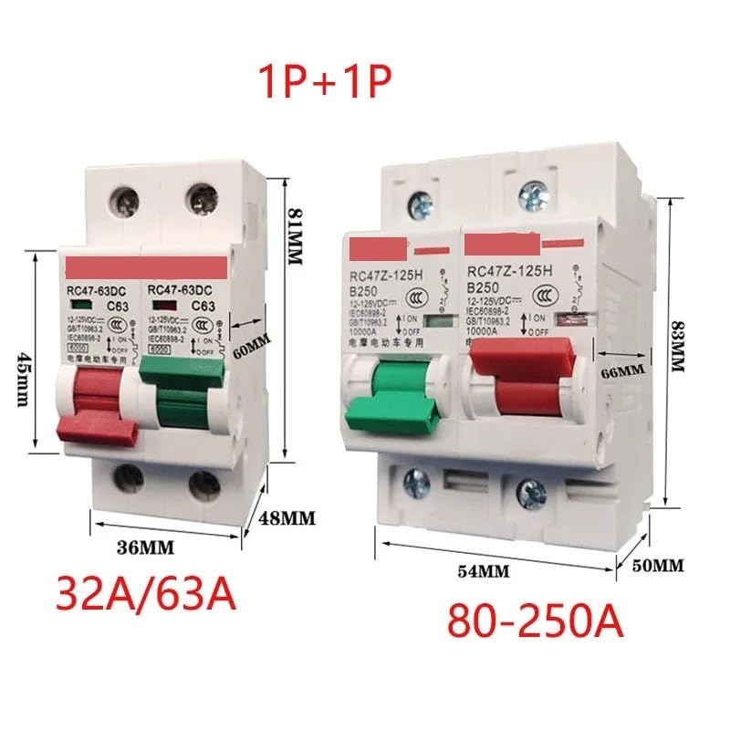 Salvavita Riarmo Automatico Interruttore automatico DC 1P+1P 2P+2P MCB, doppio interblocco di conversione di potenza, 32A, 63A, 80A, 100A, 125A, 150A, 160A, 200A, 250A, protettore for interruttore aut