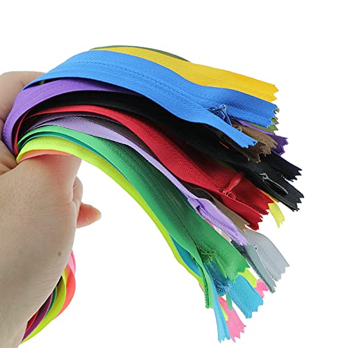 Estrattore Ziper, fissatore di cerniere, Sliders Zipper,Sewing Zips,Ended Zip Fasteners,10 pieces 3# Invisible Zippers Nylon Coil Tailor Zipper for sewing fabric accessories(K,45 cm)