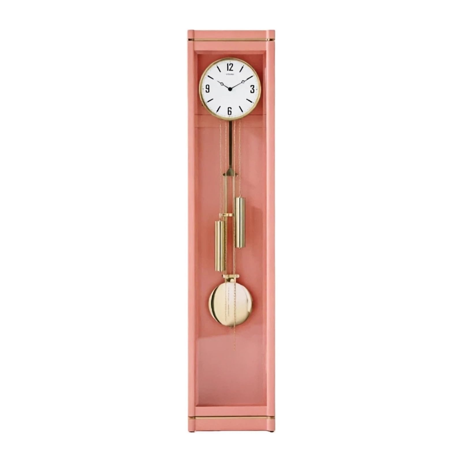 WANGHAI-666 Grandfather Clocks Wood Grandfather Clock Floor Quartz Pendulum Chimes Silent Movement(Pink)